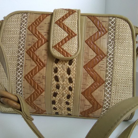 Indian Embroidered Design Shoulder Hand Bag Color Tan - Picture 15 of 16